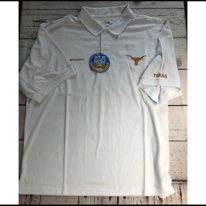 Mens Columbia UT Texas Longhorns White Perfect Cast Polo XXL